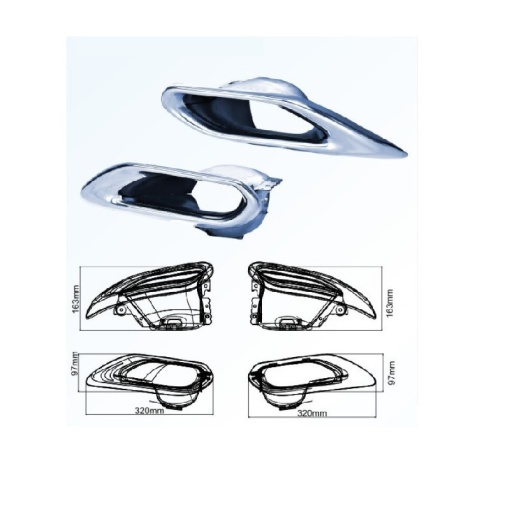 Ornament toba inox LEXUS LS (XF40) 2006-2017 / Argintiu - Img 2