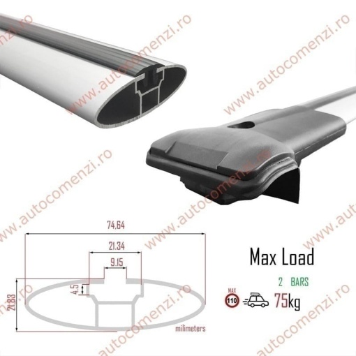 Set bare portbagaj DACIA Duster I 2010-2013 Pre-Facelift ( bara subtire) - KVO AERO - Img 4