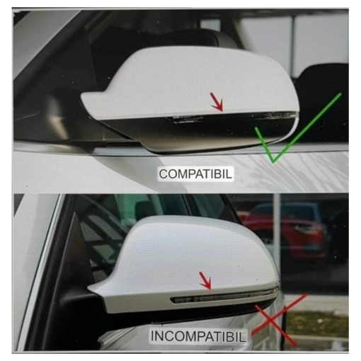 Capace oglinda tip BATMAN AUDI A3 (8P) 2007-2013 Facelift (oglinda ingusta) - negru lucios - BAT10002/C502-BAT2 - Img 5