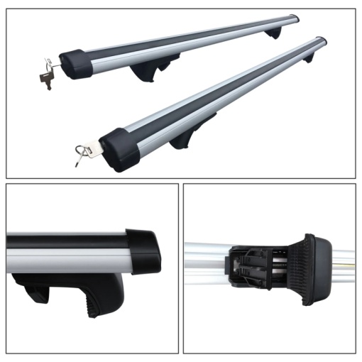 Set bare portbagaj VW Touareg I (7L) 2002-2010 - Aluminiu / cu cheie antifurt - 120 cm - Img 5
