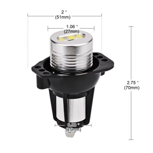 Set LED Marker Angel Eyes BMW Seria 3 E90/E91 2008-2011 Facelift , 6W, Alb (Canbus) - pentru faruri fara Xenon - Img 3