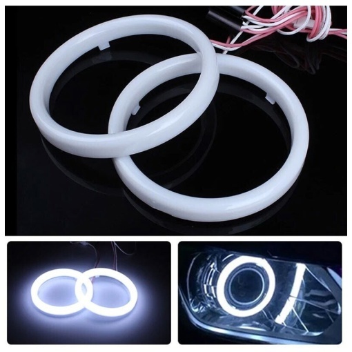 Inele Angel Eyes LED cob 80mm, 12v - waterproof pentru faruri auto - Diverse culori - Img 3
