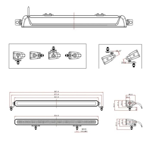 Proiector LED profesional + mufa conectare tip Deutsch / 5700k - 120W - Img 2
