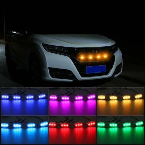 Set 4 lampi - LED RGB 12V grila - Control Bluetooth diverse jocuri de lumini - Img 2