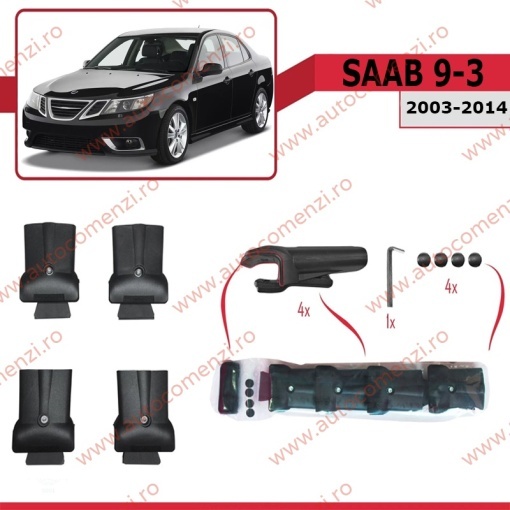 Set bare portbagaj SAAB 9-3 II (YS3F) 2003-2014 - KVO AERO - Img 3