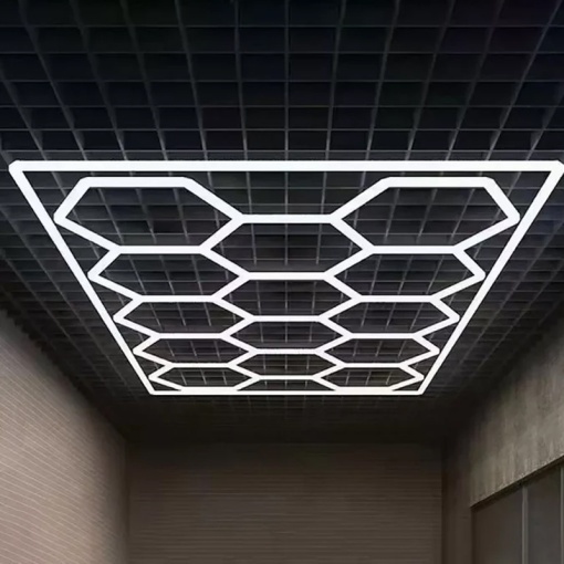 Set lumini LED hexagonale 615W, 6000K -culoare alb rece, 2.43m x4,83 m - Img 2
