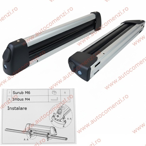 Set suport Schiuri / Snowboard KVO - ALUMINIU / cu cheie antifurt - Model universal 4 schiuri / 2 placi snowboard - Img 4