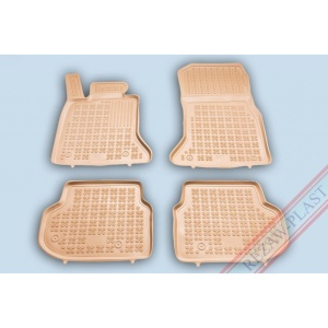 Covoare cauciuc BMW Seria 5 F10 / F11 2010-2013 Pre-Facelift - tip tavita - bej - REZAW PLAST