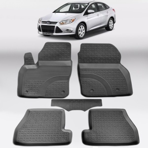 Covoare FORD Focus III 2015-2018 Facelift - tip tavita - 100% cauciuc - SEINTEX