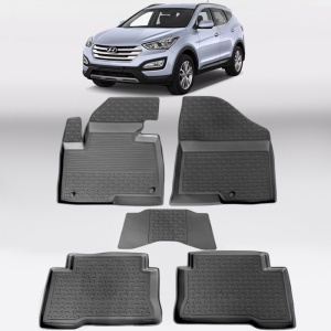 Covoare HYUNDAI Santa Fe III 2012-2018 - tip tavita - 100% cauciuc - SEINTEX