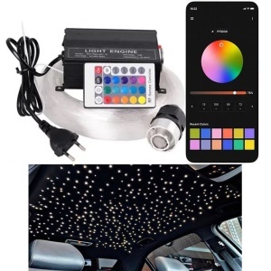 Kit fibra optica plafon instelat + efecte - 450 fire, 12V - LED RGB cu telecomanda