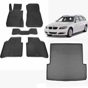 Pachet Tavita Portbagaj + Covoare BMW Seria 3 E91 2004-2011 Combi / Break