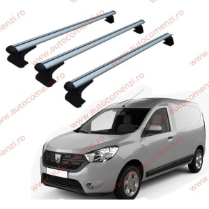 Set 3 bare portbagaj DACIA Dokker 2012-2021 - ALUMINIU - fixare pe caroserie