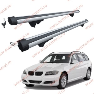Set bare portbagaj BMW Seria 3 E91 2004-2008 Pre-Facelift Combi - Aluminiu / cu cheie antifurt - 120 cm