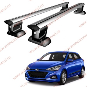 Set bare portbagaj HYUNDAI i20 II 2014-2020 - Wingbar - cu cheie antifurt / Aluminiu