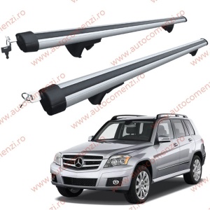 Set bare portbagaj MERCEDES GLK X204 2008-2015 - Aluminiu / cu cheie antifurt - 120 cm