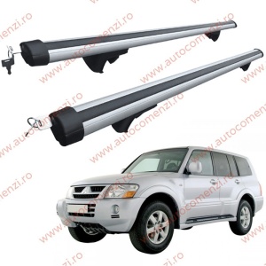 Set bare portbagaj MITSUBISHI Pajero III 1999-2006 - Aluminiu / cu cheie antifurt - 120 cm