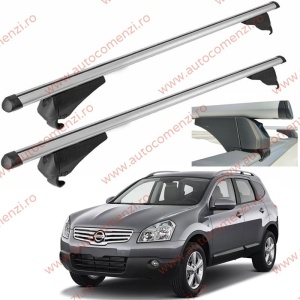 Set bare portbagaj NISSAN Qashqai +2 (NJ10) 2008-2013 - Aluminiu / cu cheie antifurt