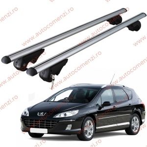 Set bare portbagaj PEUGEOT 407 2004-2012 Combi - cu cheie antifurt / Aluminiu - 120 cm