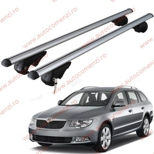 Set bare portbagaj SKODA Superb II 2008-2015 Combi - cu cheie antifurt / Aluminiu - 120 cm