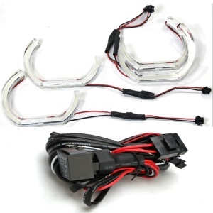 Set LED Angel Eyes BMW, 12V, Alb - pentru faruri Halogen