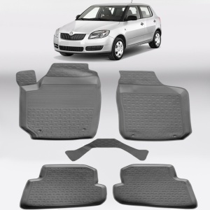 Covoare SKODA Fabia II 2007-2014 - tip tavita - 100% cauciuc - SEINTEX