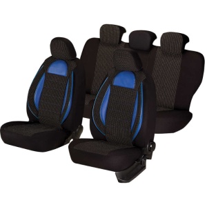 Huse scaune auto compatibile BMW Seria 3 E46 1997-2004 / Racing Negru-Albastru (44488)