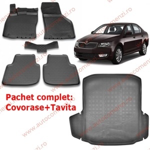 Pachet Tavita Portbagaj + Covoare SKODA Octavia III 2013-2019 Sedan / Hatchback