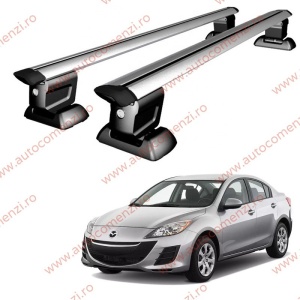 Set bare portbagaj MAZDA 3 II (BL) 2008-2013 Sedan / Hatchback - Wingbar - cu cheie antifurt / Aluminiu