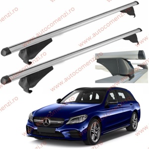 Set bare portbagaj MERCEDES Clasa C W205 2015-2023 Combi - Aluminiu / cu cheie antifurt