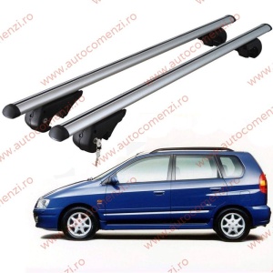 Set bare portbagaj MITSUBISHI Space Star 1999-2002 Pre-Facelift - cu cheie antifurt / Aluminiu - 120 cm