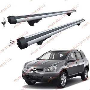 Set bare portbagaj NISSAN Qashqai +2 (NJ10) 2008-2013 - Aluminiu / cu cheie antifurt - 120 cm
