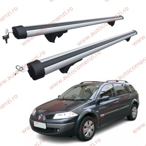 Set bare portbagaj RENAULT Megane II 2002-2008 Combi - Aluminiu / cu cheie antifurt - 120 cm