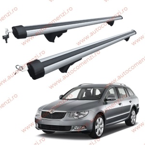 Set bare portbagaj SKODA Superb II 2008-2015 Combi - Aluminiu / cu cheie antifurt - 120 cm