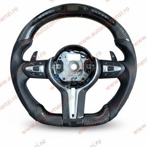 Volan sport BMW Seria 7 F01 / F02 2008-2015 / Piele perforata + Carbon + Display