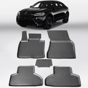 Covoare BMW X6 F16 2015-2020 - tip tavita - 100% cauciuc - SEINTEX