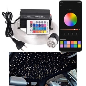 Kit fibra optica plafon instelat + efecte - 760 fire, 12V - LED RGB cu telecomanda