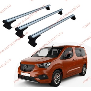 Set 3 bare portbagaj OPEL Combo E 2018-prezent - ALUMINIU - fixare pe caroserie
