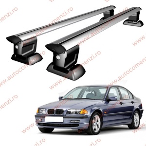 Set bare portbagaj BMW Seria 3 E46 1997-2004 Sedan / Combi - Wingbar - cu cheie antifurt / Aluminiu