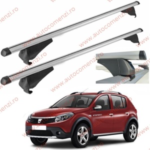 Set bare portbagaj DACIA Sandero Stepway I 2008-2012 - ALUMINIU / cu cheie antifurt