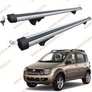 Set bare portbagaj FIAT Panda II 2003-2012 - Aluminiu / cu cheie antifurt - 120 cm