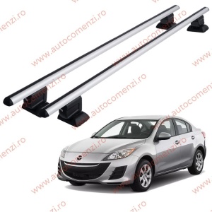 Set bare portbagaj MAZDA 3 II (BL) 2008-2013 Sedan / Hatchback - cu cheie antifurt / Aluminiu