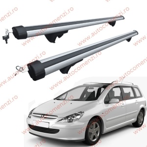 Set bare portbagaj PEUGEOT 307 2001-2008 Combi - Aluminiu / cu cheie antifurt - 120 cm