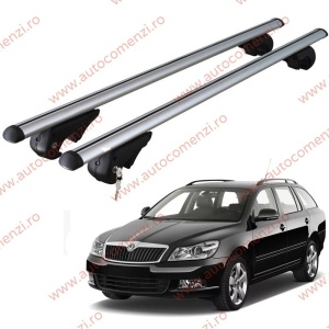 Set bare portbagaj SKODA Octavia II 2004-2013 Combi - cu cheie antifurt / Aluminiu - 120 cm