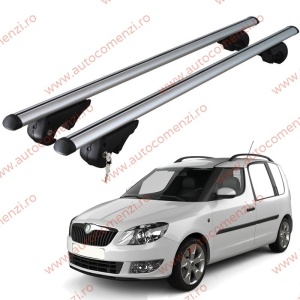 Set bare portbagaj SKODA Praktik 2006-2015 - cu cheie antifurt / Aluminiu - 120 cm