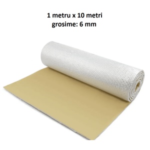 Rola material insonorizant aluminiu 6 mm / 10 metri x 1 metru