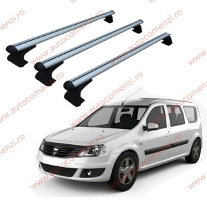 Set 3 bare portbagaj DACIA Logan MCV I 2006-2012 - ALUMINIU - fixare pe caroserie