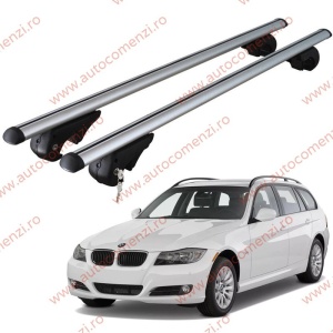 Set bare portbagaj BMW Seria 3 E91 2004-2008 Pre-Facelift Combi - cu cheie antifurt / Aluminiu - 120 cm