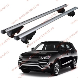 Set bare portbagaj KGM XLV 2015-2019 - ALUMINIU / cu cheie antifurt - 135 cm - PREMIUM