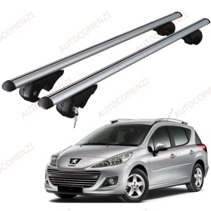 Set bare portbagaj PEUGEOT 207 2006-2014 Combi - cu cheie antifurt / Aluminiu - 120 cm